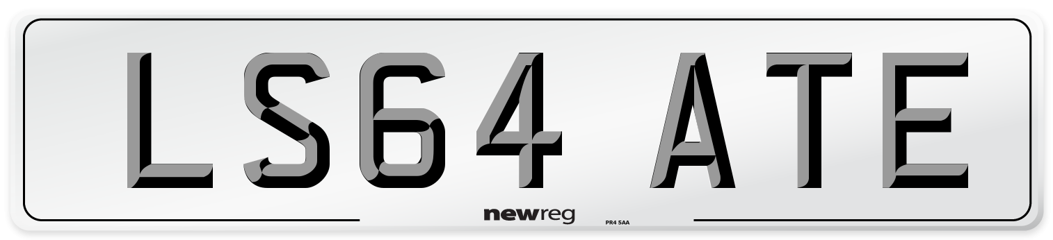 LS64 ATE Number Plate from New Reg